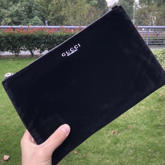 Gucci  bamboo black velvet clutch - Picture 6 of 7